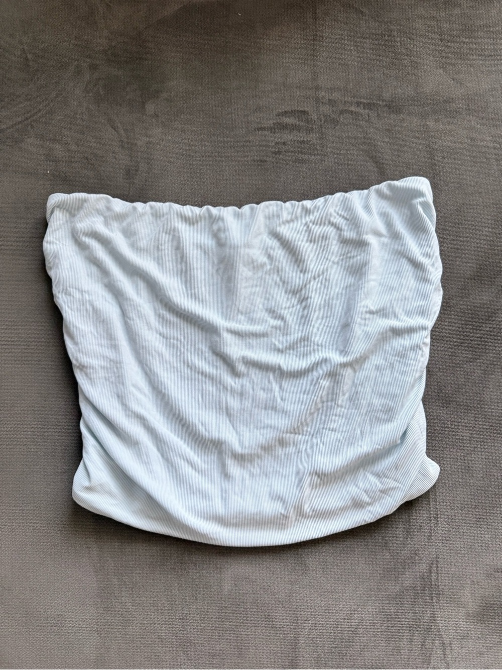 Wild Fable Light Blue Ribbed Ruched Strapless Tube Top